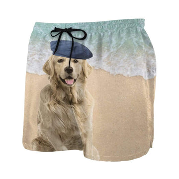 Gearhumans 3D Funny Labrador Retriever Custom Beach Shorts Swim Trunks