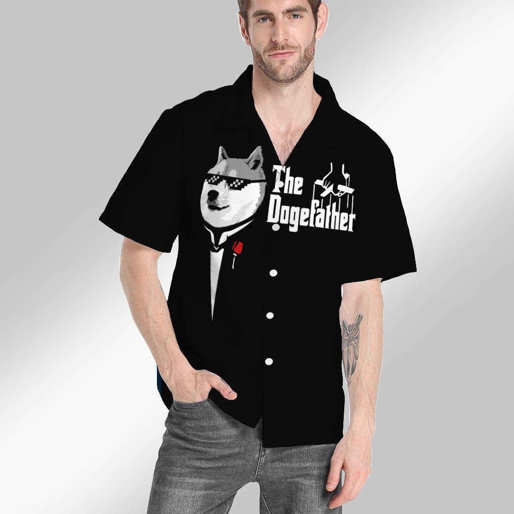 Gearhumans 3D Funny The Dogefather Custom Hawaii Shirt GO19052115 Hawai Shirt 