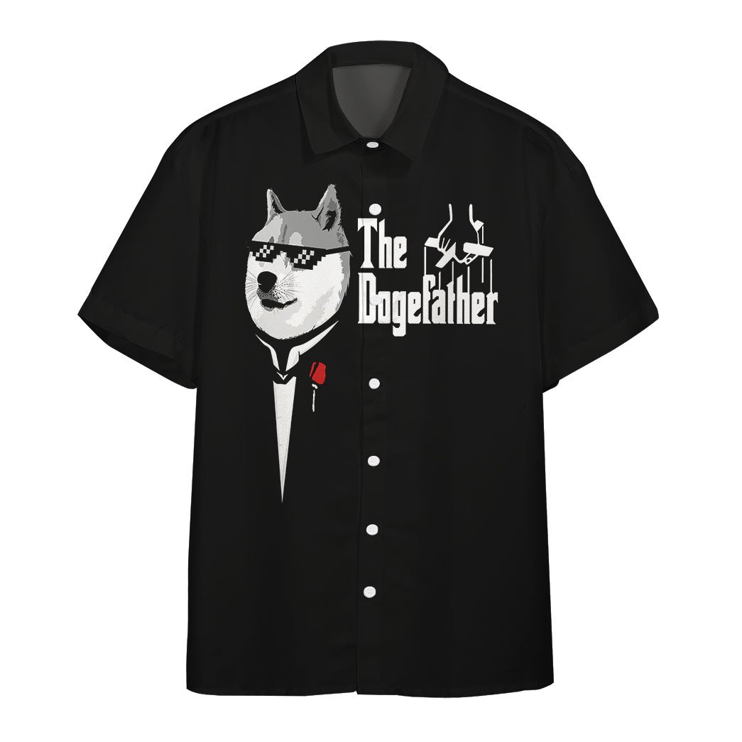 Gearhumans 3D Funny The Dogefather Custom Hawaii Shirt GO19052115 Hawai Shirt Short Sleeve Shirt S 