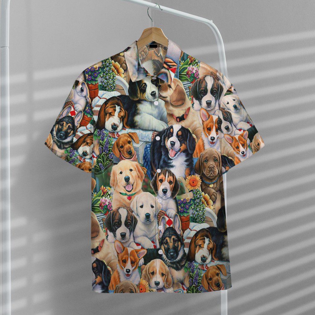 Gearhumans 3D Garden Puppies Custom Short Sleeve Shirt GS05052119 Hawai Shirt 