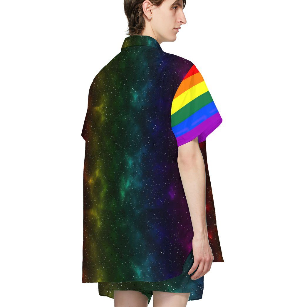 Gearhumans 3D Gay Pride Astronaut Custom Hawaii Shirt