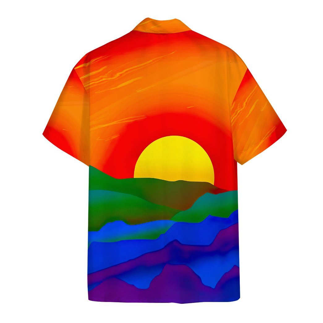 Gearhumans 3D Gay Pride Sunrise Custom Hawaii Shirt GS2105218 Hawai Shirt 