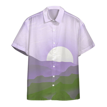Gearhumans 3D Genderqueer Pride Sunrise Custom Hawaii Shirt GS24052123 Hawai Shirt Short Sleeve Shirt S 