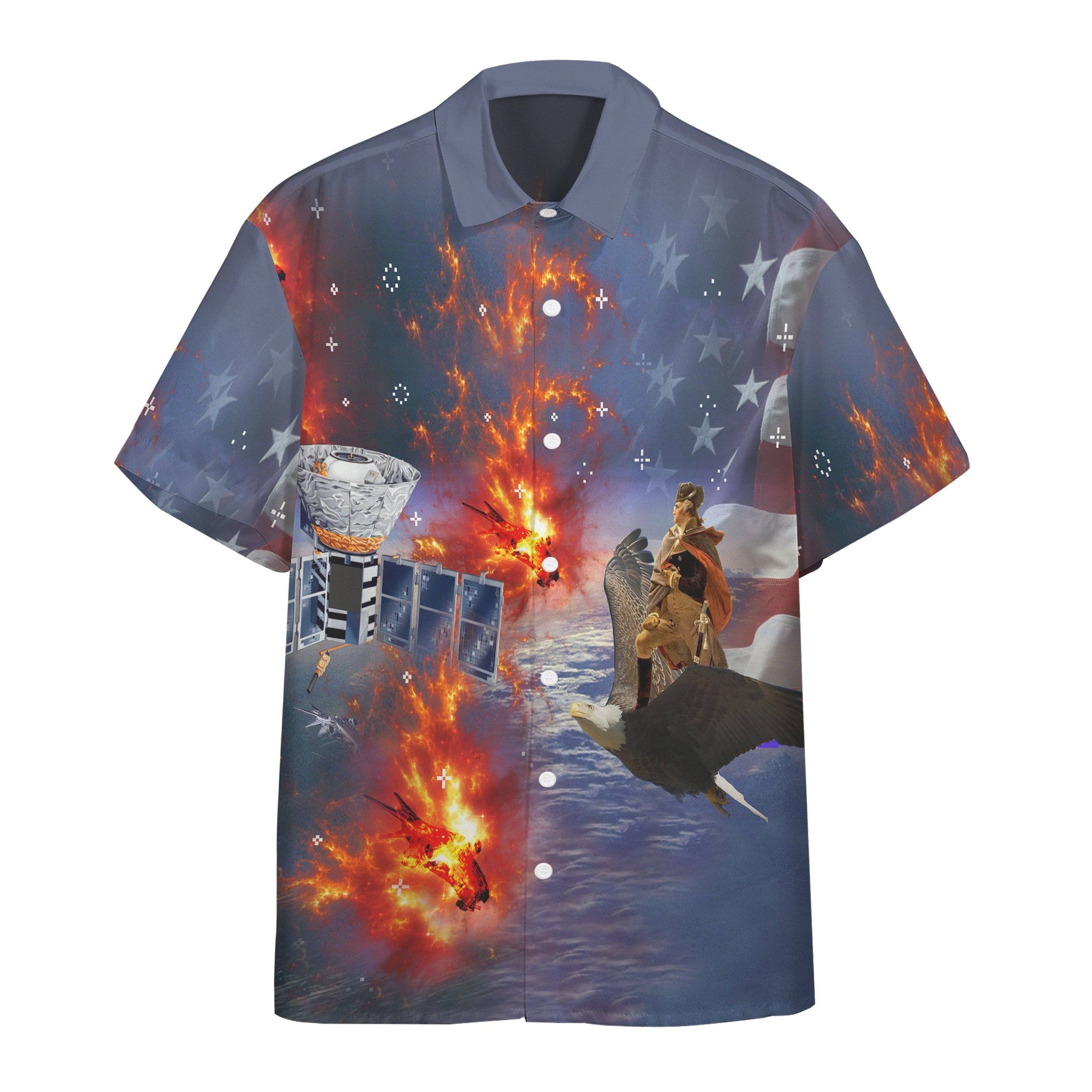 Gearhumans 3D George Washington Defeating Skynet Custom Short Sleeve Shirt GW2906212 Hawai Shirt Hawai Shirt S 