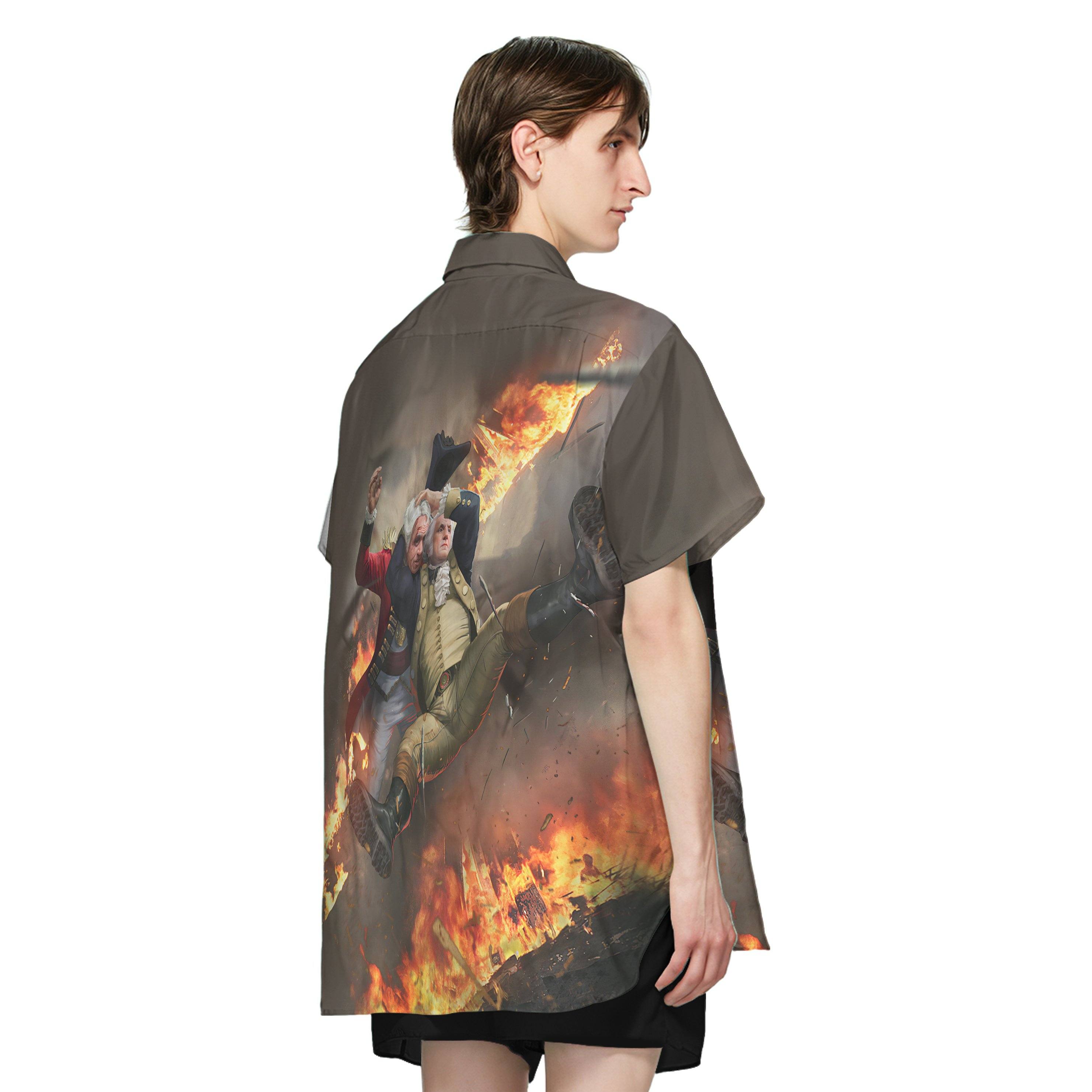 Gearhumans 3D George Washington Stunner Custom Short Sleeve Shirt