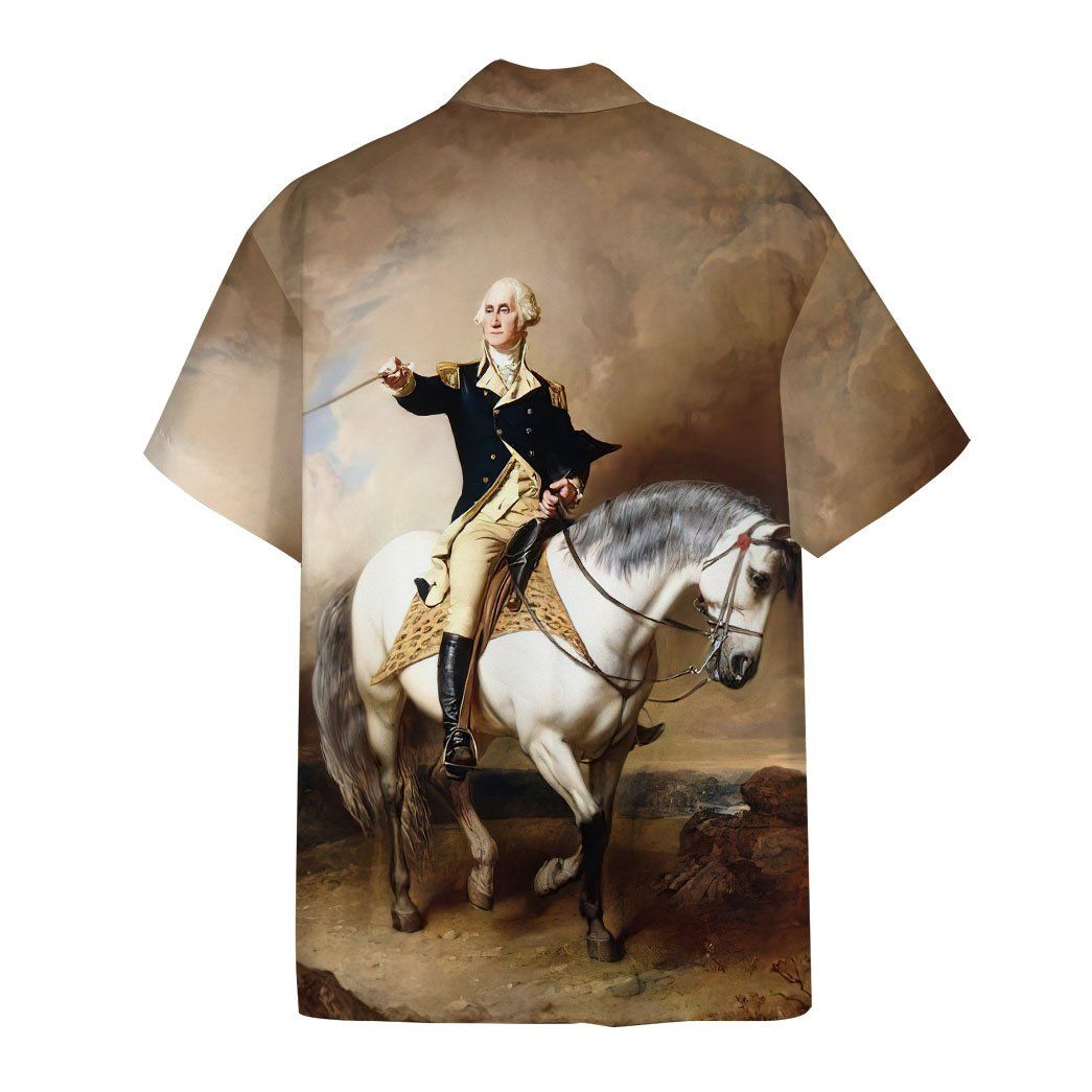 Gearhumans 3D George Washington Taking the Salute at Trenton Custom Short Sleeves Shirt GO30062110 Hawai Shirt 