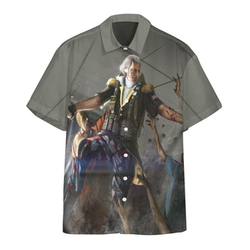 Gearhumans 3D George Washington Zombie Hunter Custom Short Sleeve Shirt