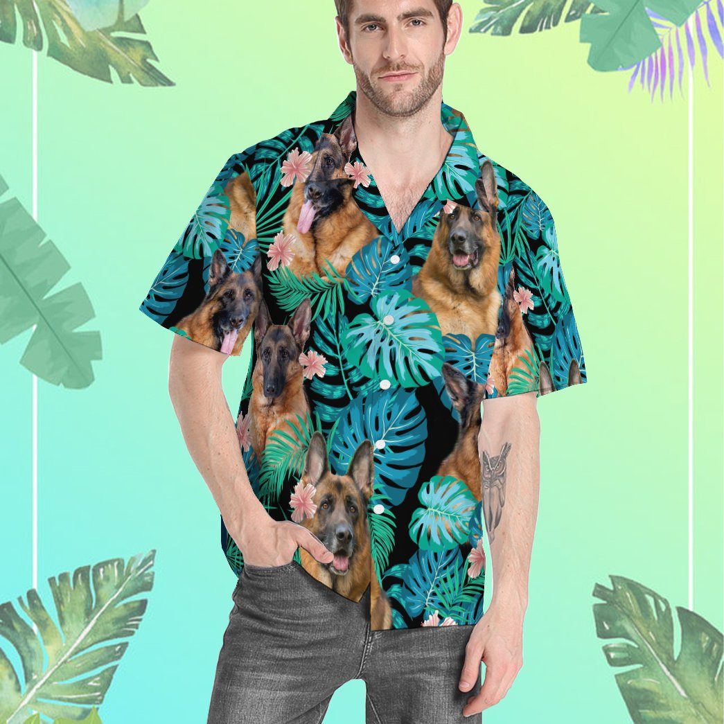 Gearhumans 3D German Shepherd Dog Summer Custom Short Sleeve Shirt GW19052115 Hawai Shirt 