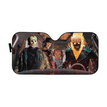 Gearhumans 3D Ghost Rider Car Auto Sunshade