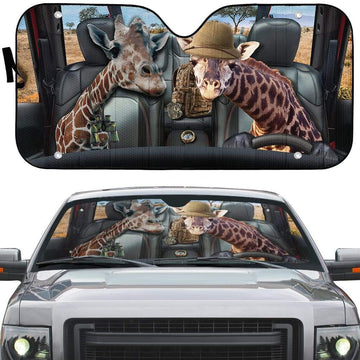 Gearhumans 3D Giraffe Custom Car Auto Sunshade