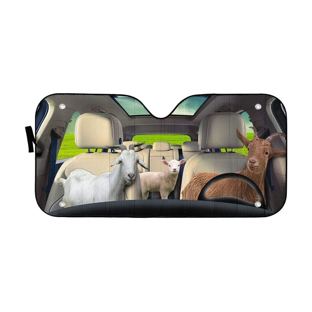 gearhumans 3D Goat Custom Car Auto Sunshade GL03083 Auto Sunshade 57''x27.5'' 