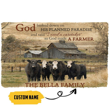 Gearhumans 3d God Made A Farmer Custom Name Doormat