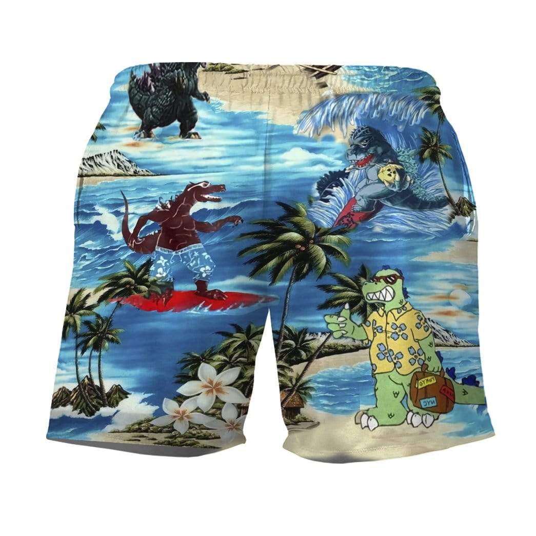 Gearhumans 3D Godzilla Custom Beach Shorts Swim Trunks GV18086 Men Shorts