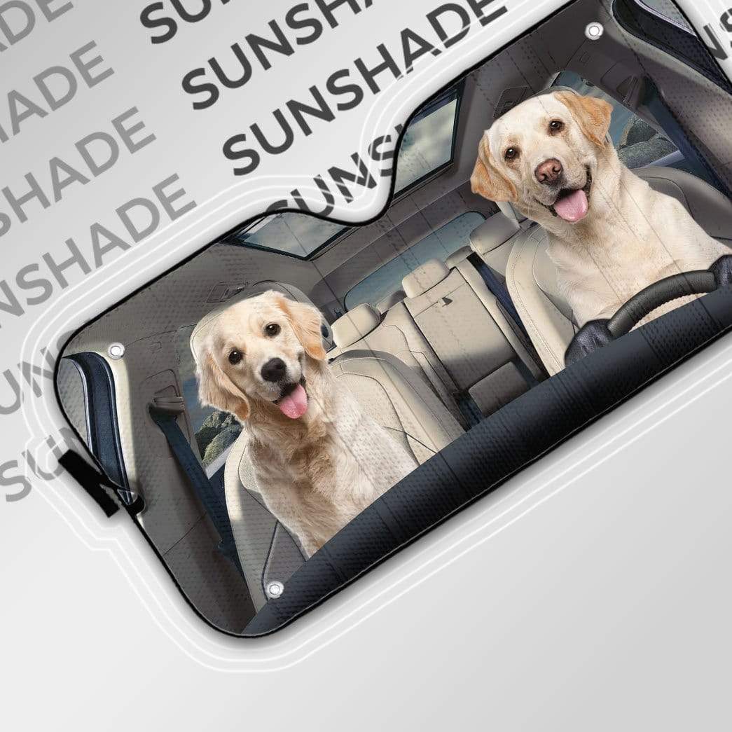 gearhumans 3D Golden Labrador Retriever Custom Car Auto Sunshade GS1702 Auto Sunshade 