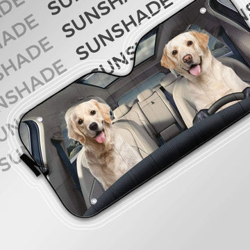 Gearhumans 3D Golden Labrador Retriever Custom Car Auto Sunshade