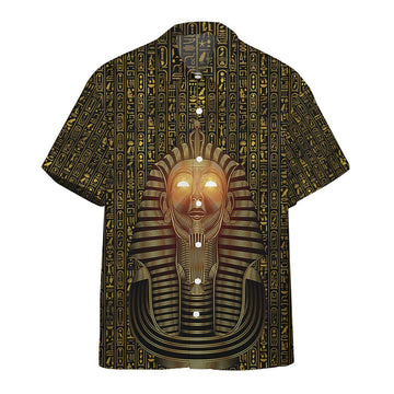 Gearhumans 3D Golden Pharaoh Custom Short Sleeves Shirt