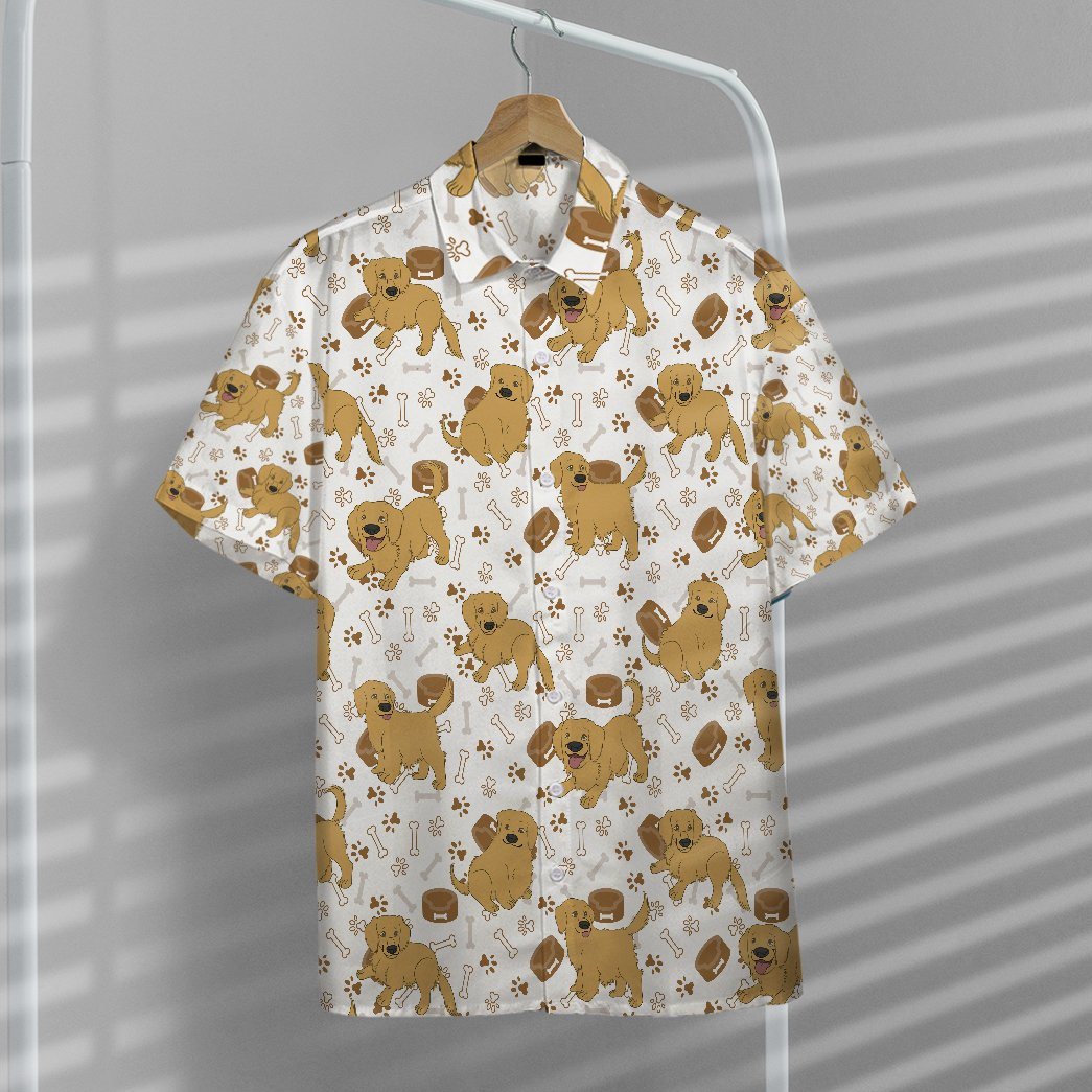 Gearhumans 3D Golden Retriever Custom Hawaii Shirt GO04052131 Hawai Shirt 