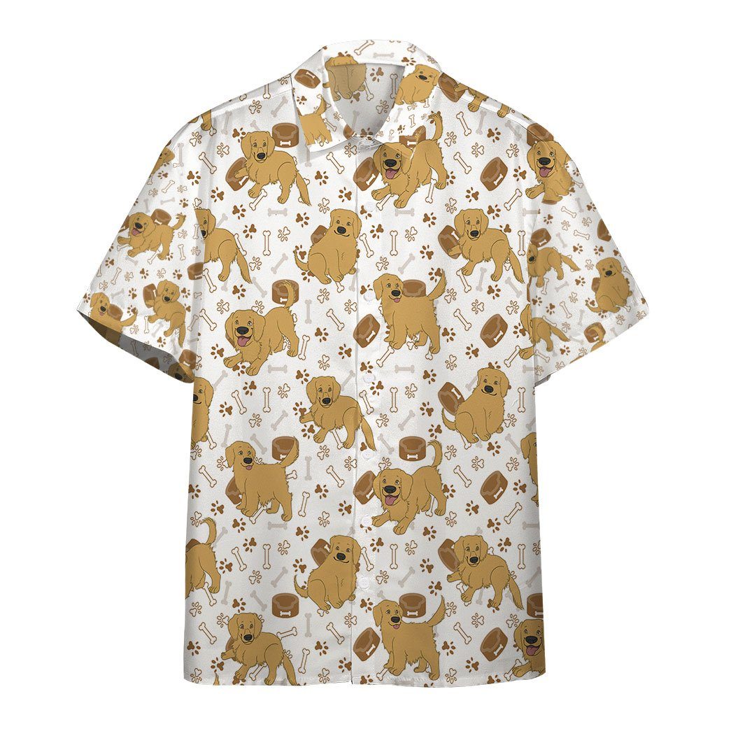 Gearhumans 3D Golden Retriever Custom Hawaii Shirt GO04052131 Hawai Shirt Short Sleeve Shirt S 