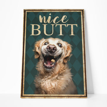 Gearhumans 3D Golden Retriever Dog See Your Nice Butt Custom Canvas