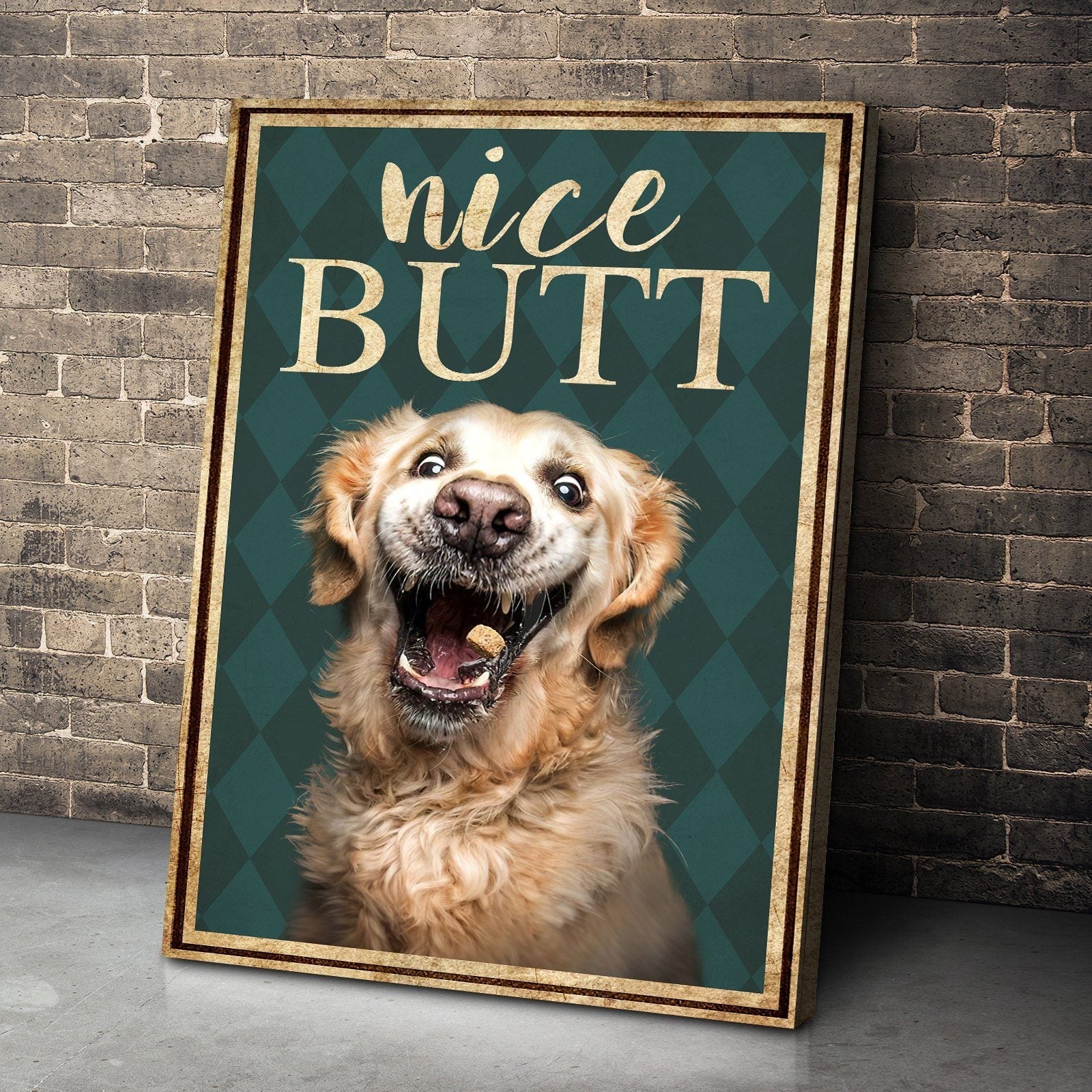 Gearhumans 3D Golden Retriever Dog See Your Nice Butt Custom Canvas GO05052111 Canvas 