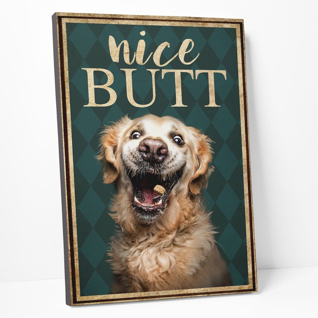 Gearhumans 3D Golden Retriever Dog See Your Nice Butt Custom Canvas GO05052111 Canvas 