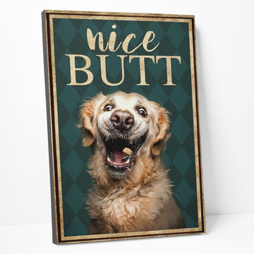 Gearhumans 3D Golden Retriever Dog See Your Nice Butt Custom Canvas