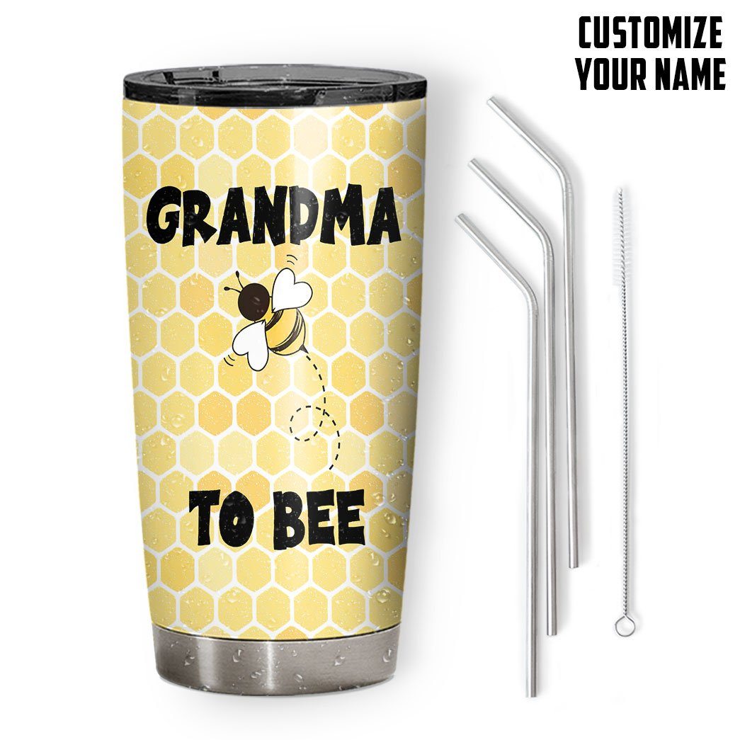 Gearhumans 3D Grandma To Bee Mother Day Custom Text Tumbler GS07041 Tumbler