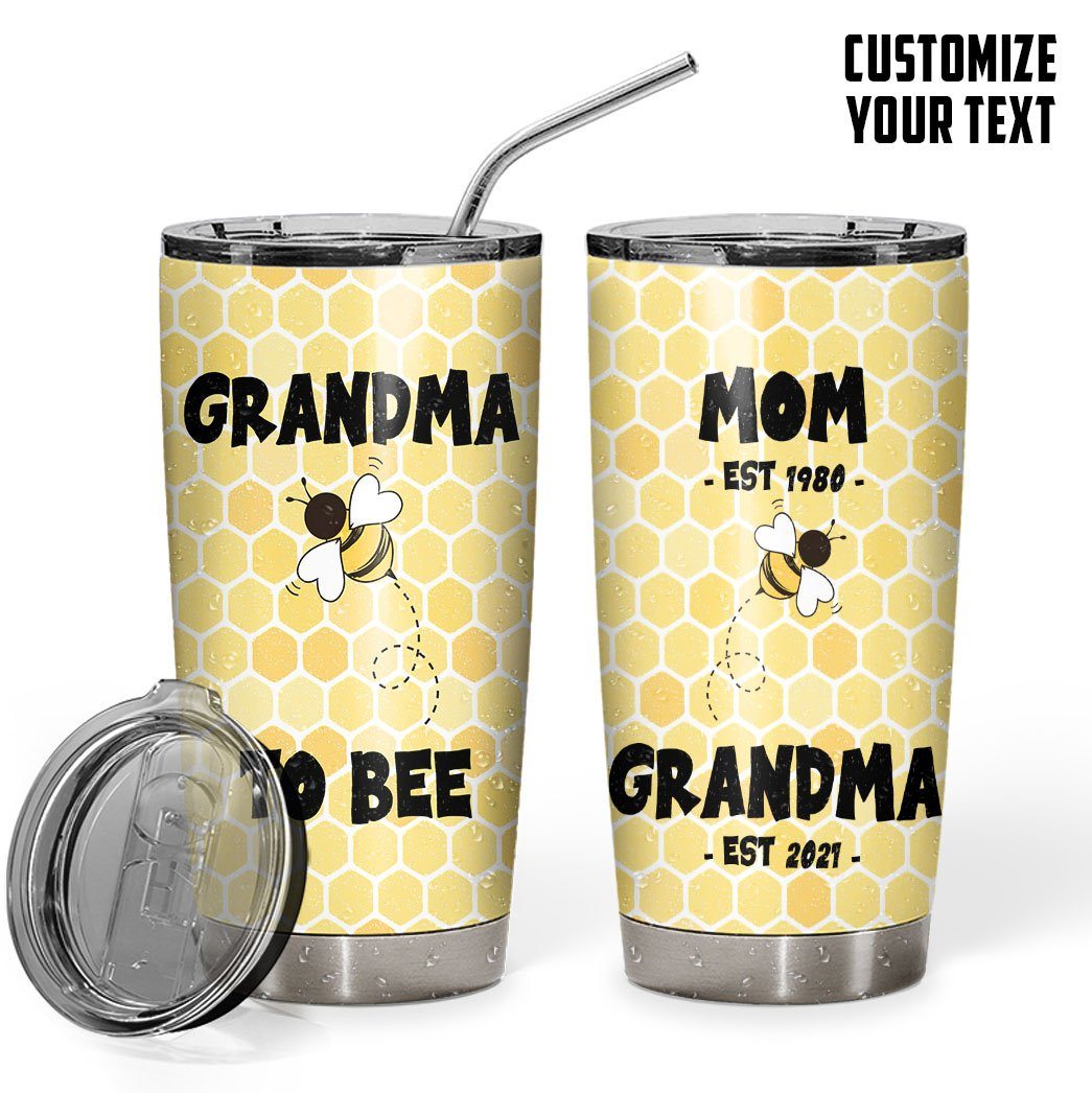 Gearhumans 3D Grandma To Bee Mother Day Custom Text Tumbler GS07041 Tumbler