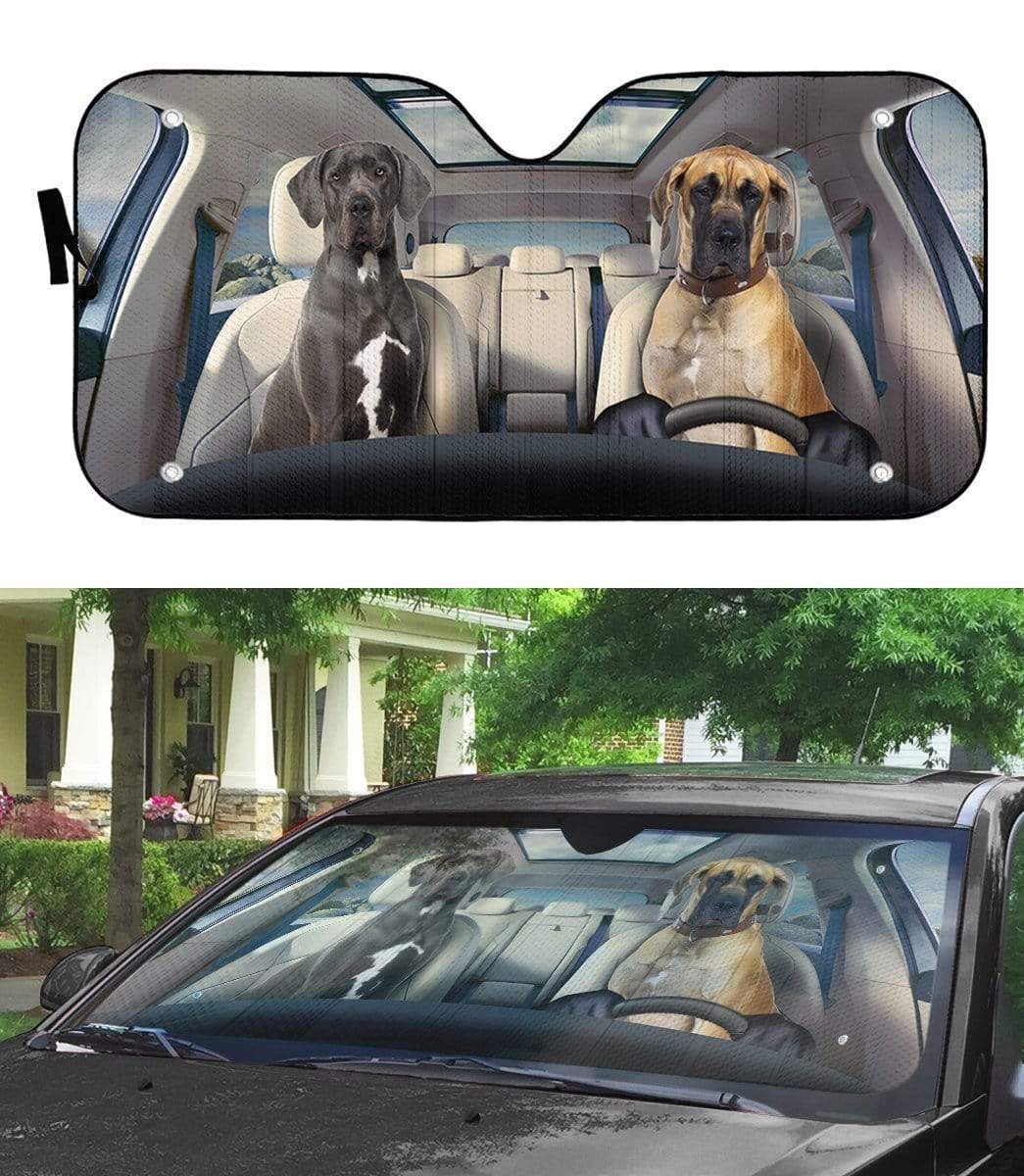 gearhumans 3D Great Dane Custom Sunshade GS19068 Auto Sunshade 