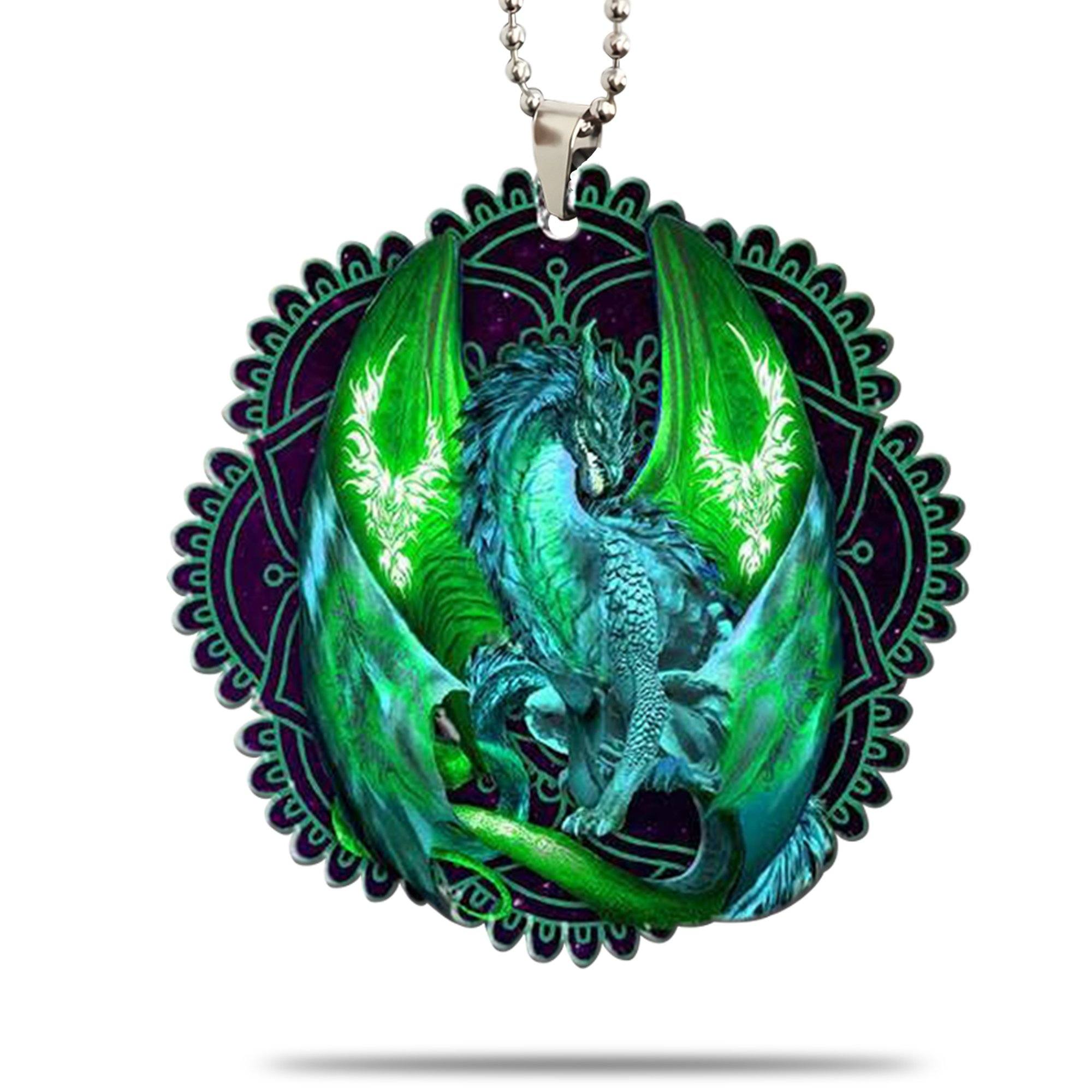 Gearhumans 3D Green Dragon Car Hanging GJ26052105 Car Hanging Car Hanging/1 Pack 