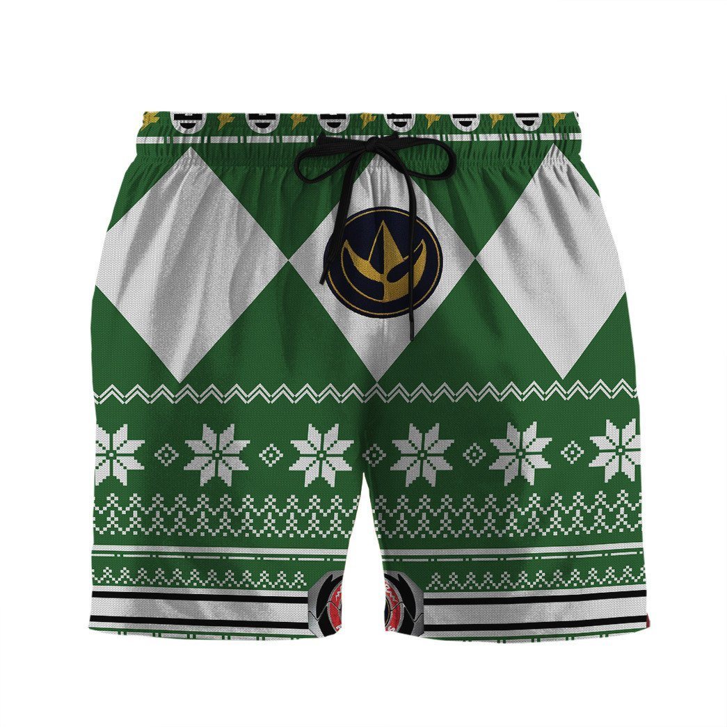 Gearhumans 3D Green Power Ranger Hawaii Shorts ZB260324 Men Shorts S 