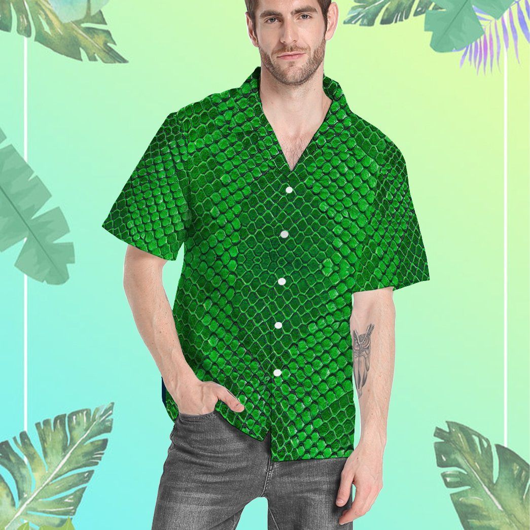 Gearhumans 3D Green Snake Hawaii Shirt ZK0706216 Hawai Shirt 