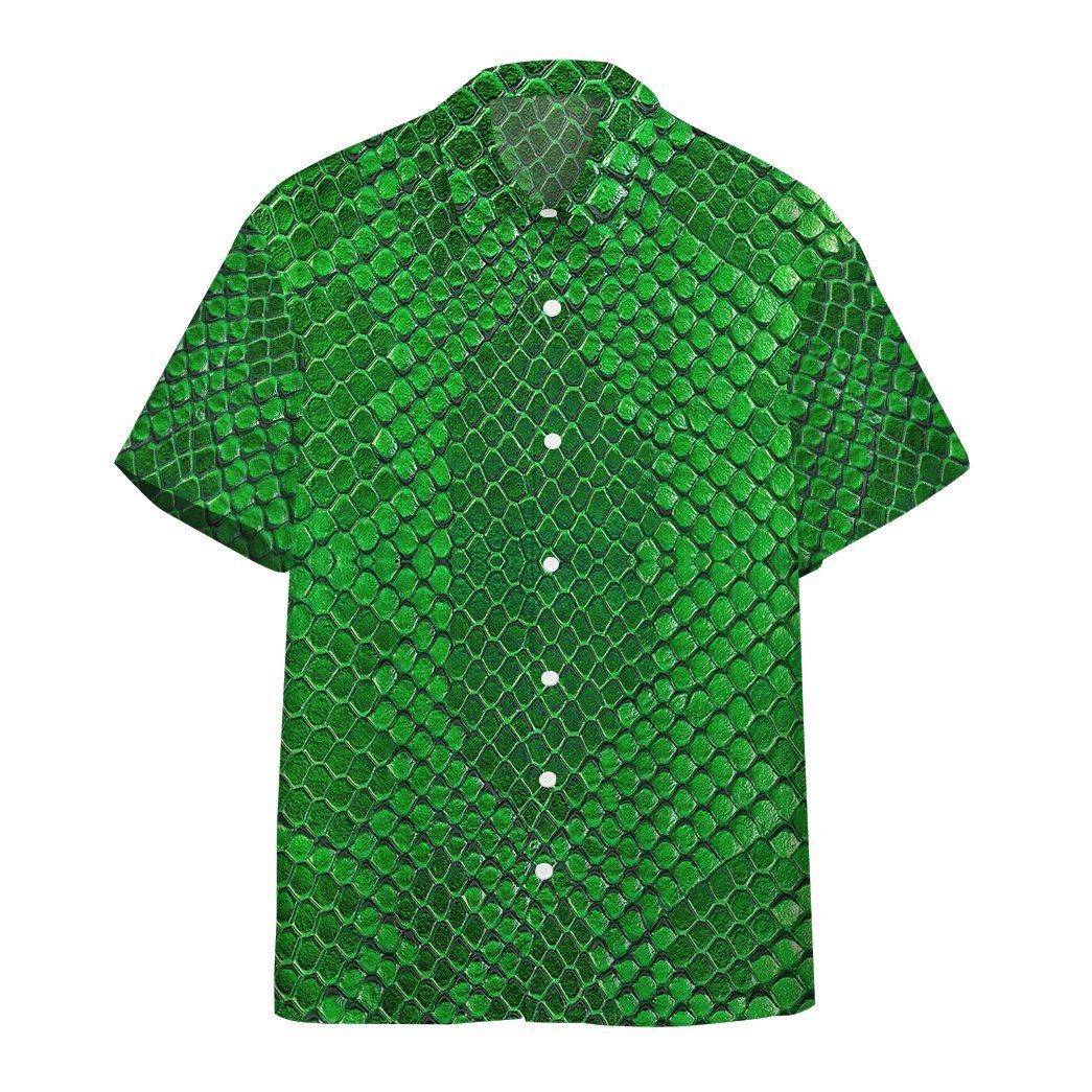 Gearhumans 3D Green Snake Hawaii Shirt ZK0706216 Hawai Shirt Short Sleeve Shirt S 