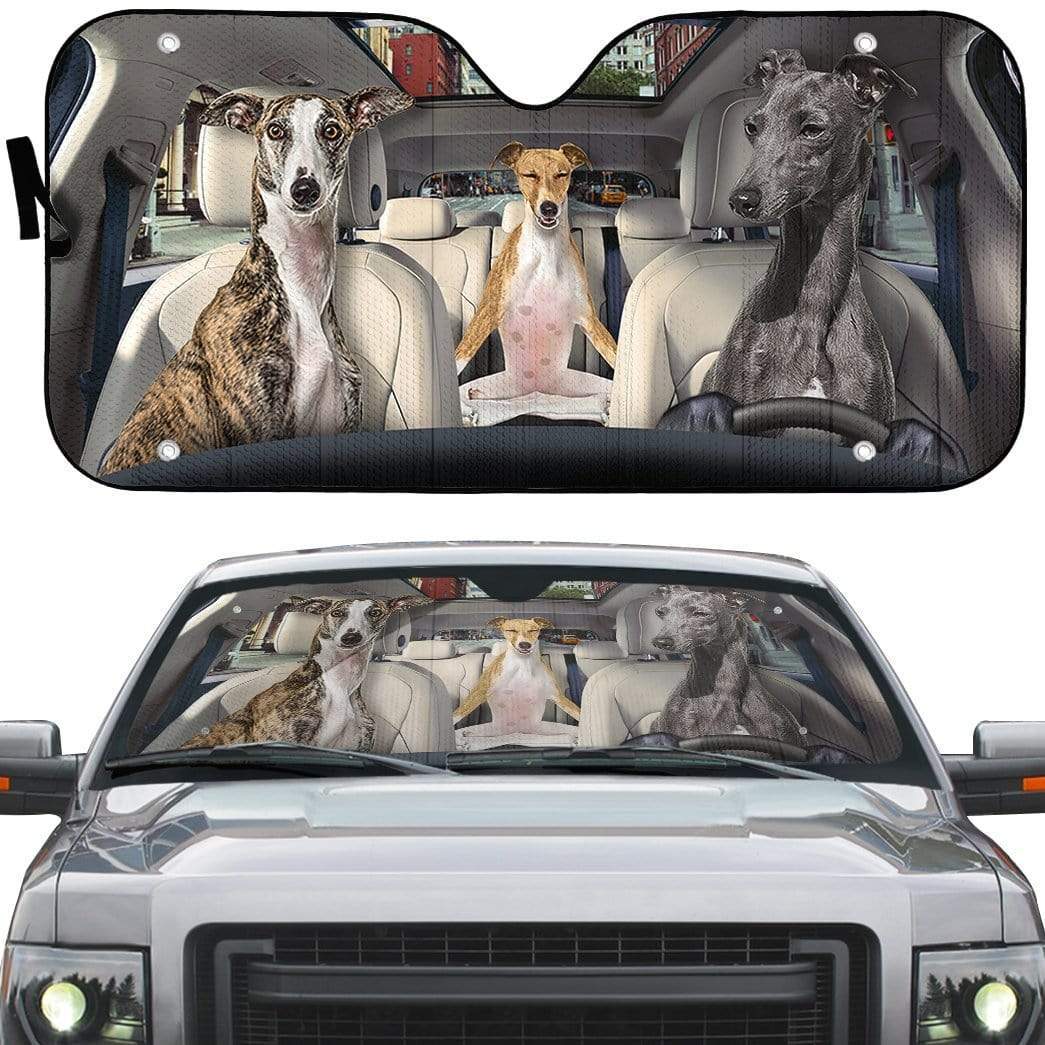 gearhumans 3D Greyhounds Custom Car Auto Sunshade GS30074 Auto Sunshade 