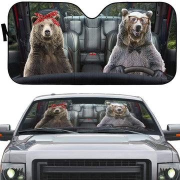 Gearhumans 3D Grizzly Bear Brown Bear Custom Car Auto Sunshade