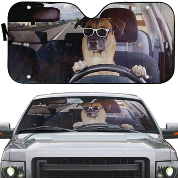 Gearhumans 3D Guard Dog Driving Custom Car Auto Sunshade
