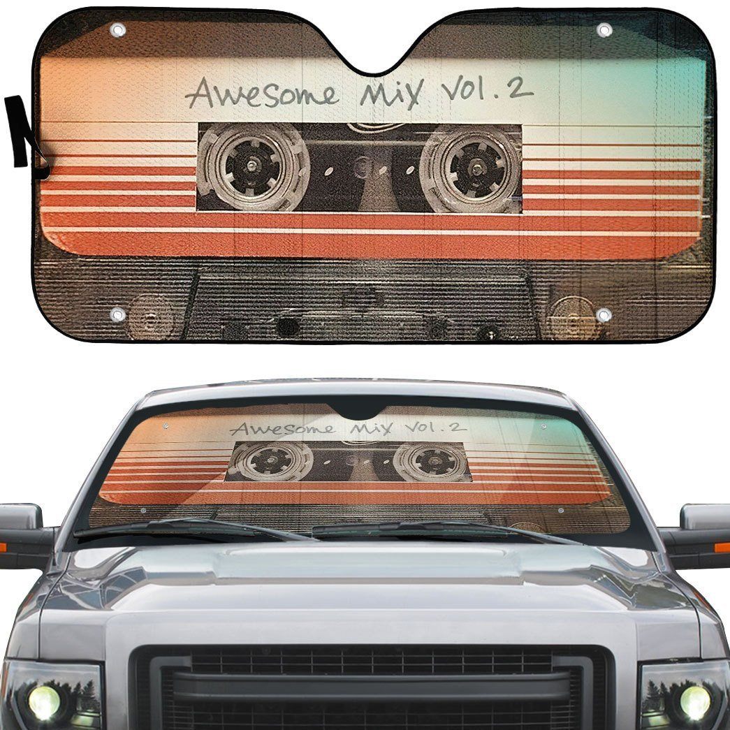 Gearhumans 3D Guardians Of The Galaxy Awesome Mix Vol 2 Auto Sun Shade ZK0705215 Auto Sunshade 