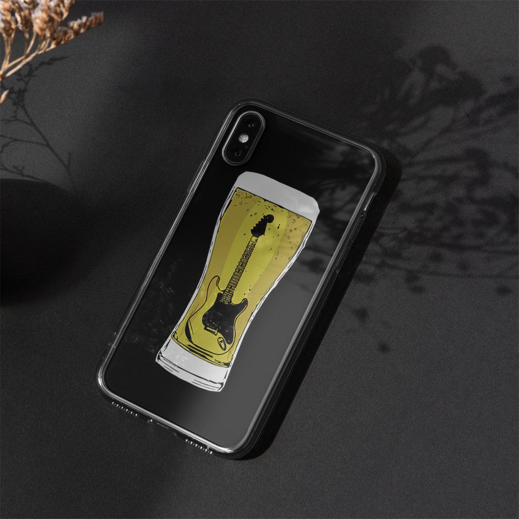 Gearhumans 3D Guitar Beer Phone Case ZK24052110 Glass Phone Case 