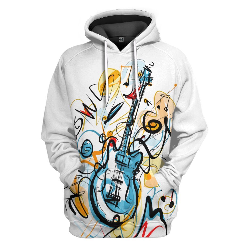 Gearhumans 3D Guitar Custom Tshirt Hoodie Apparel GW02062127 3D Apparel Hoodie S 