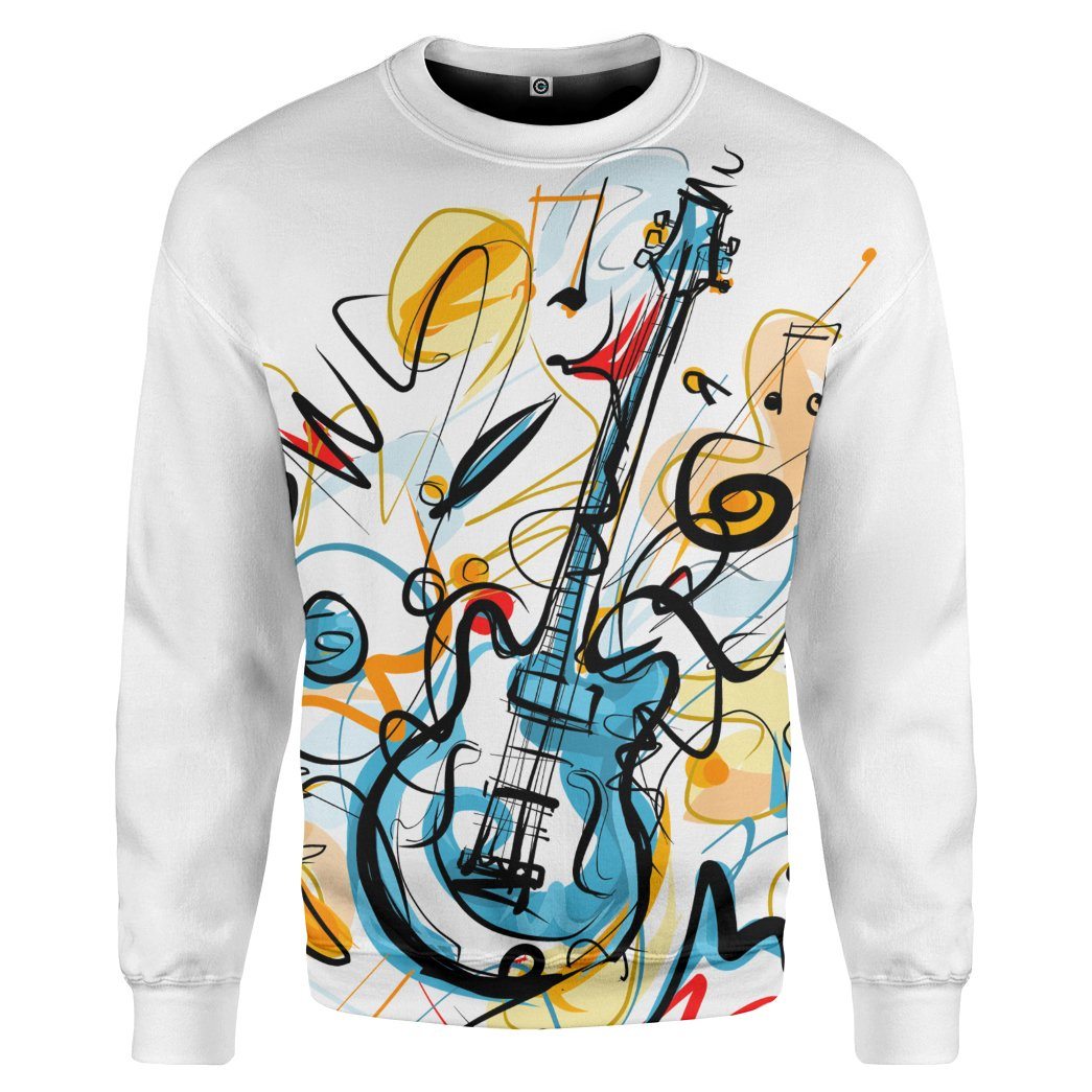 Gearhumans 3D Guitar Custom Tshirt Hoodie Apparel GW02062127 3D Apparel Long Sleeve S 