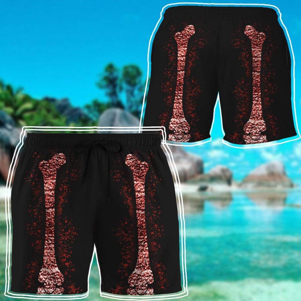 Gearhumans 3D Halloween Skeleton Jump Suit Costume Beach Shorts Swim Trunks GN04086 Men Shorts