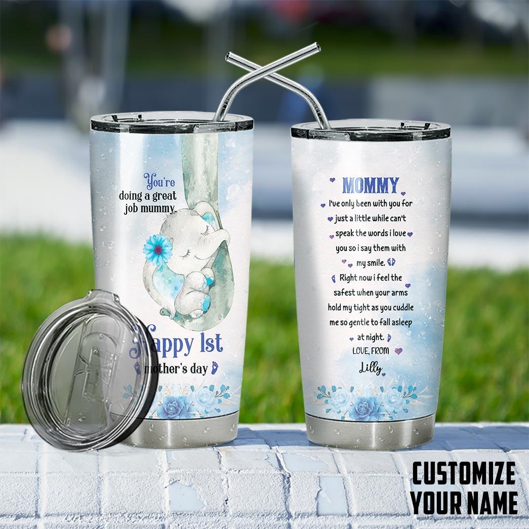 Gearhumans 3D Happy First Mothers Day Gift To Mommy Custom Name Tumbler GO16042116 Tumbler 