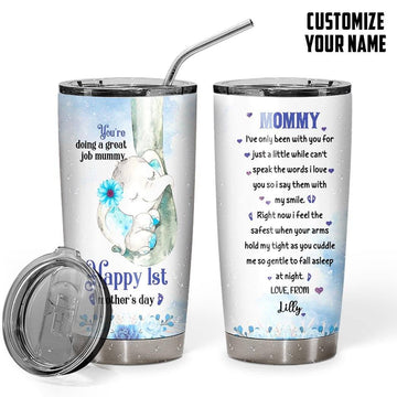 Gearhumans 3D Happy First Mothers Day Gift To Mommy Custom Name Tumbler