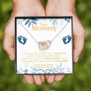 Gearhumans 3D Happy First Mothers Day Interlocking Hearts Necklace