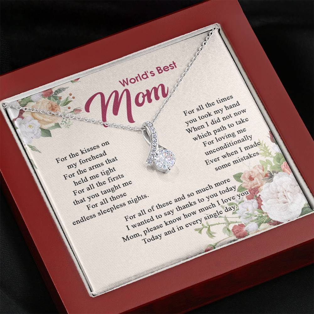 Gearhumans 3D Happy Mothers Day Alluring Beauty Necklace GO26042115 ShineOn Fulfillment Mahogany Style Luxury Box 