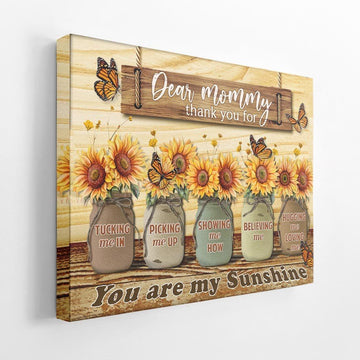 Gearhumans 3D Happy Mothers Day Dear Mommy Custom Canvas