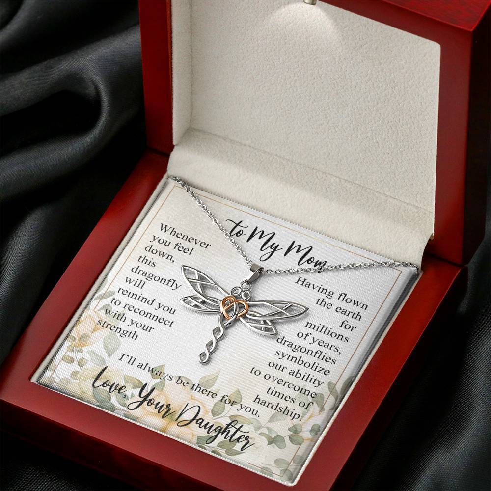 Gearhumans 3D Happy Mothers Day Dragonfly Dreams Necklace GO26042113 ShineOn Fulfillment 