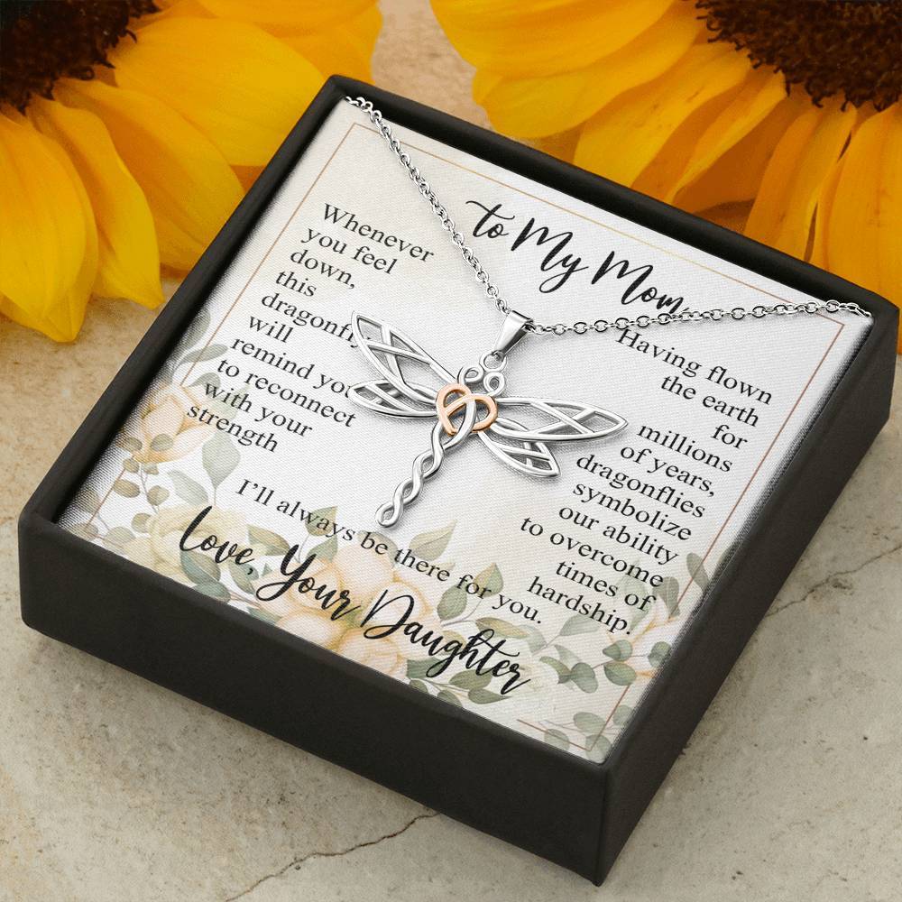 Gearhumans 3D Happy Mothers Day Dragonfly Dreams Necklace GO26042113 ShineOn Fulfillment 