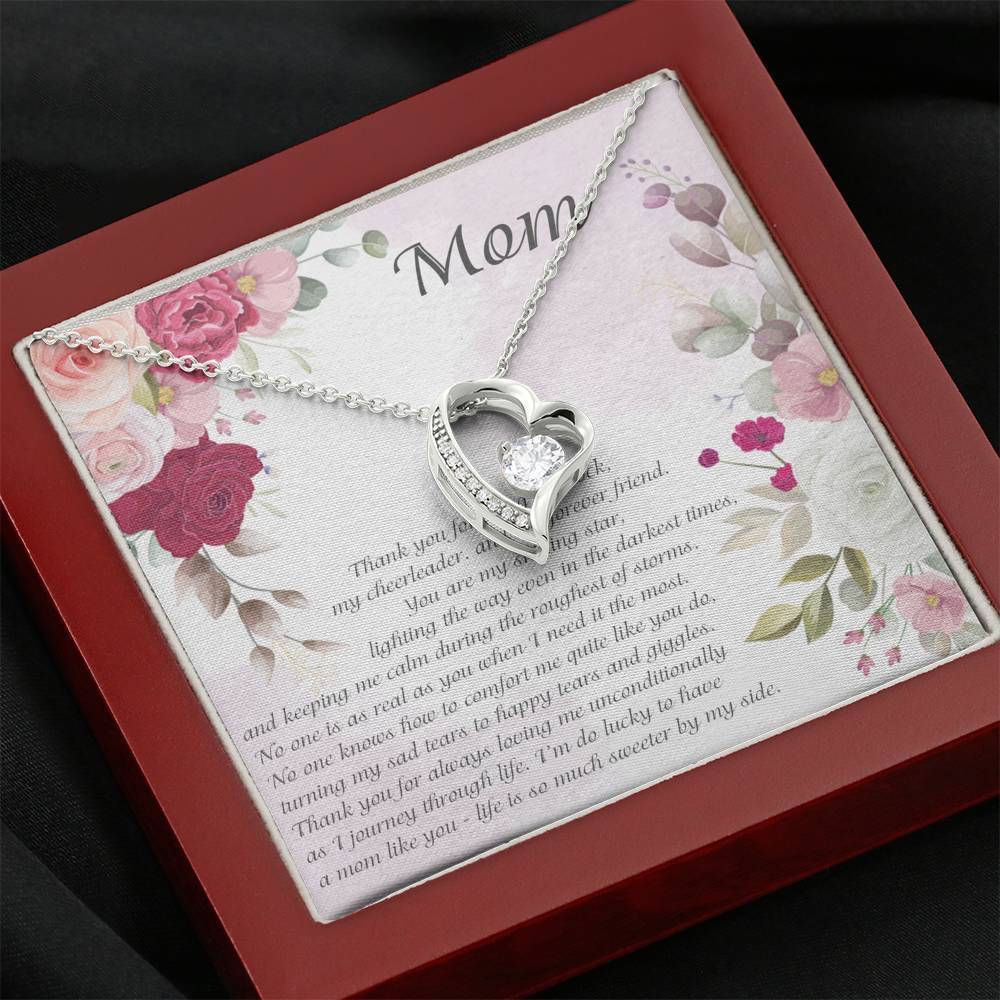 Gearhumans 3D Happy Mothers Day Forever Love Necklace GO22042113 ShineOn Fulfillment Mahogany Style Luxury Box 