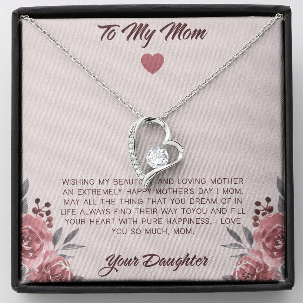 Gearhumans 3D Happy Mothers Day Forever Love Necklace GO23042111 ShineOn Fulfillment Standard Box 